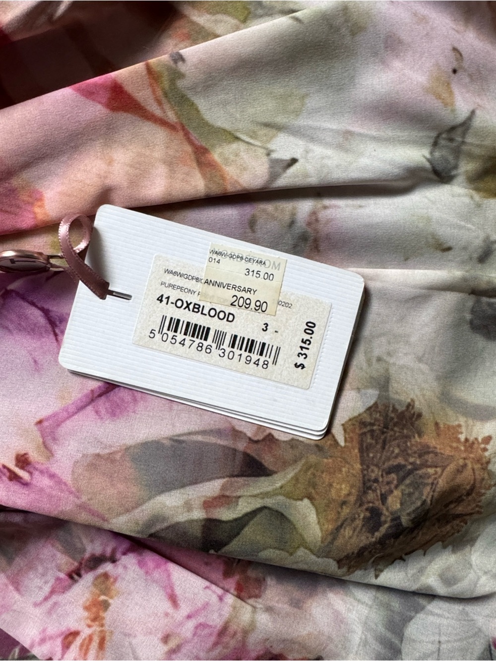 Ted Baker Pure Peony Print Top Midi Dress - Picture 3 of 5